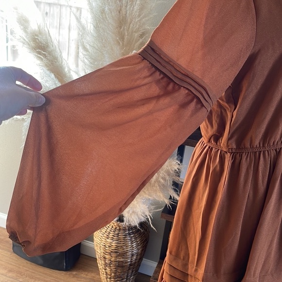 Rusttydustty Lantern Sleeve Flippy Hem Dress size large * - Picture 14 of 16